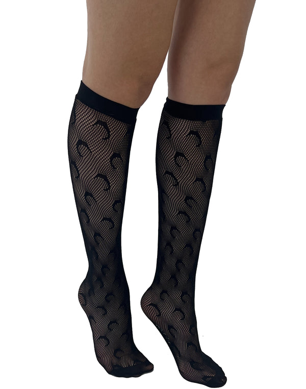 Pamela Mann Crescent Moon Net Knee Socks - Clearance