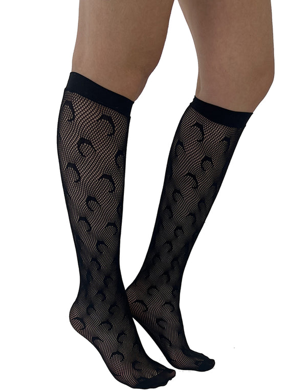 pamela mann Crescent Moon Net Knee Socks - Clearance