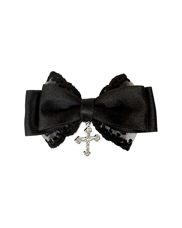 Pamela Mann Crucifix Lace Bow Hair Clip