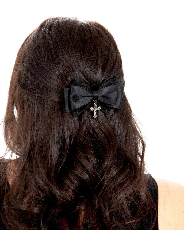pamela mann Crucifix Lace Bow Hair Clip