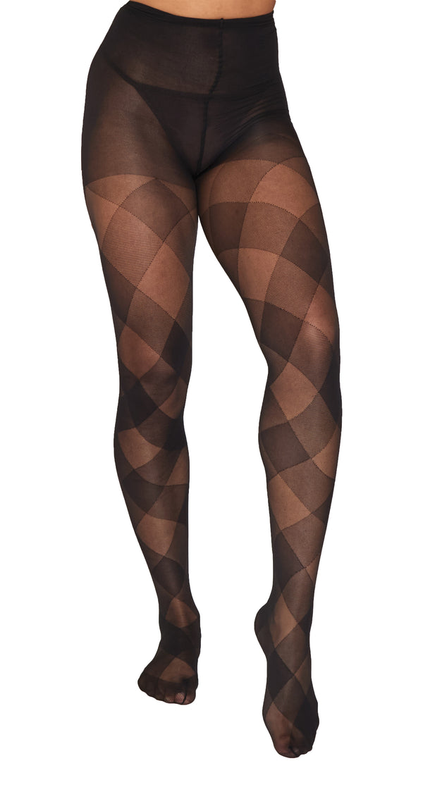 Pamela Mann Diagonal Check Sheer Tights