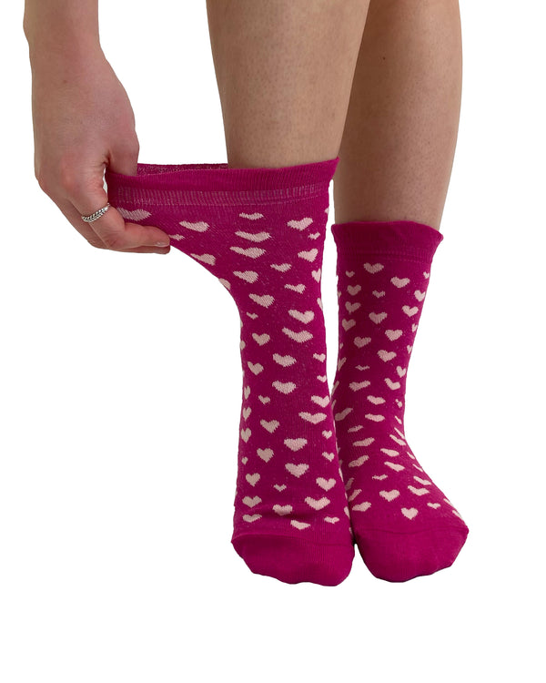 pamela mann Extra Wide Pink Heart Ankle Socks