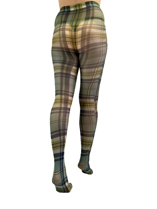 Pamela Mann Green Tartan Printed Tights