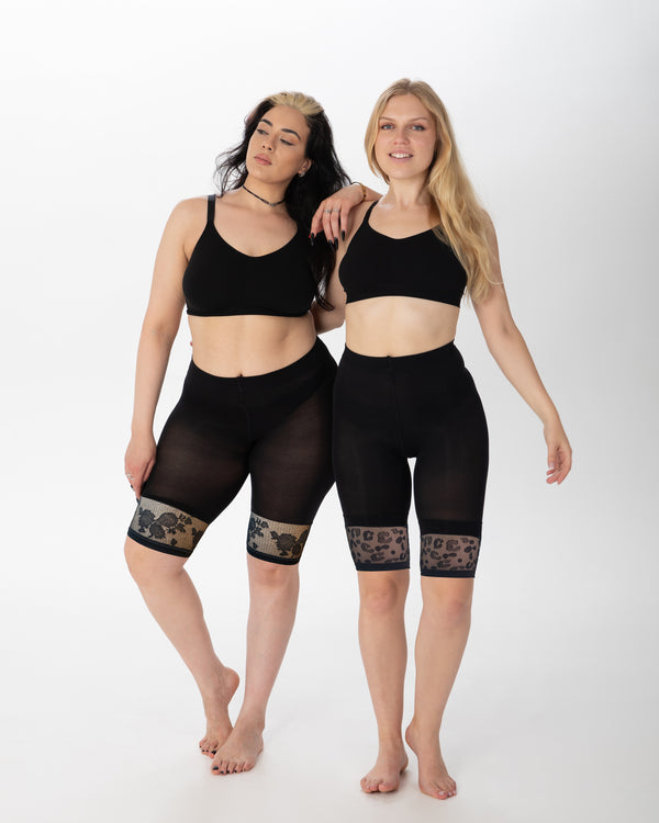 Pamela Mann Leopard Lace Trim Comfort Shorts