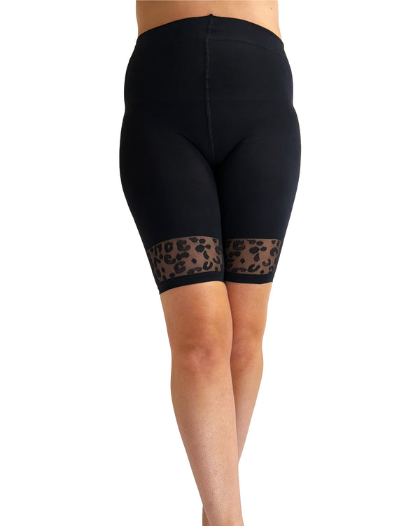 pamela mann Leopard Lace Trim Comfort Shorts