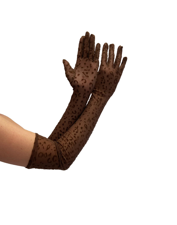 Pamela Mann Sheer Leopard Gloves -Clearance