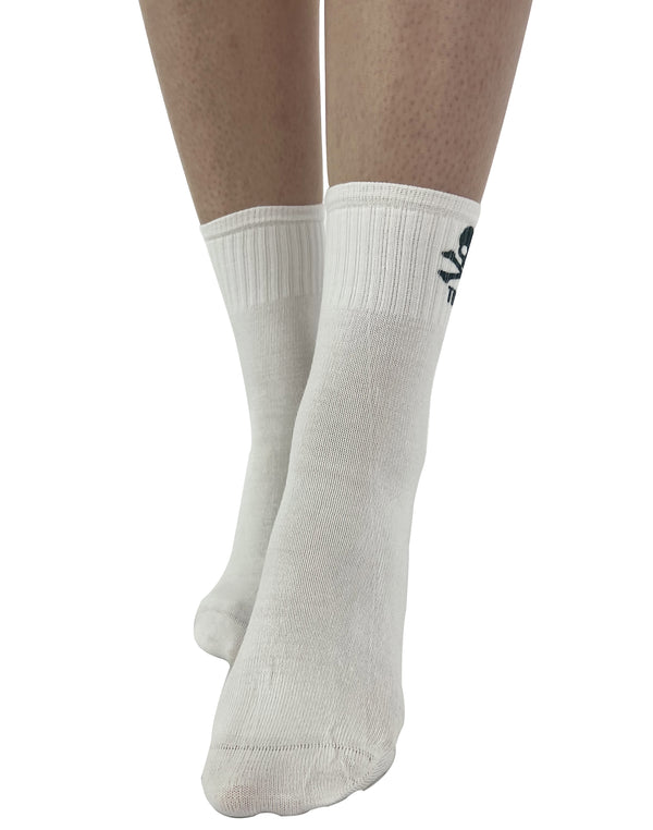 Pamela Mann Toxic Printed Crew Socks White/Black
