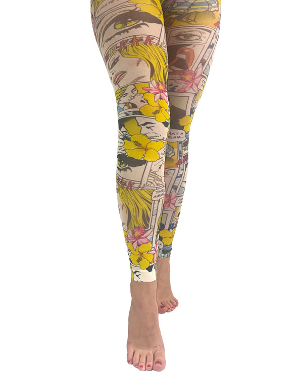 pamela mann Paradise Island Printed Footless Tights