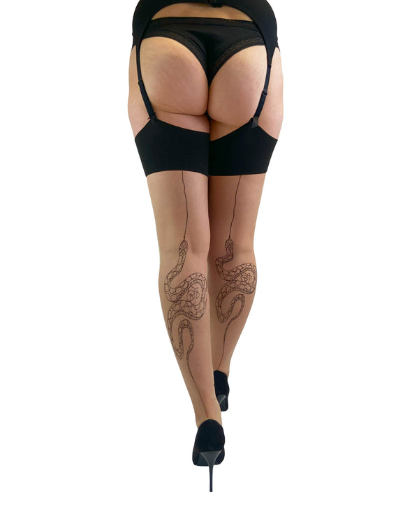 pamela mann Premium Snake Back Seam Stockings - Clearance