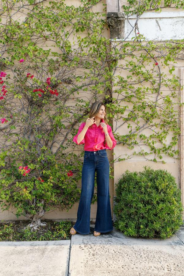 Pamela Munson La Fleur Blouse Hibiscus