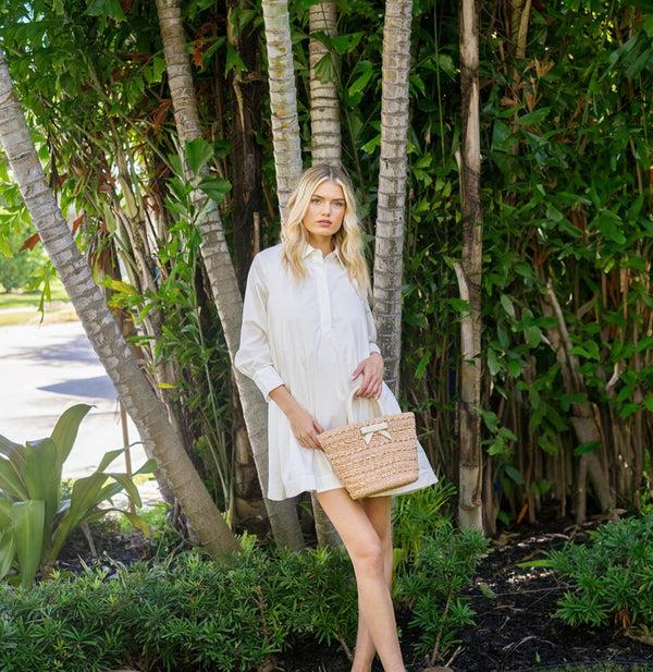 Pamela Munson Petite Bow Tote Dark Navy