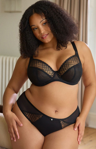 panache Ella Plunge Bra - Black Sequin
