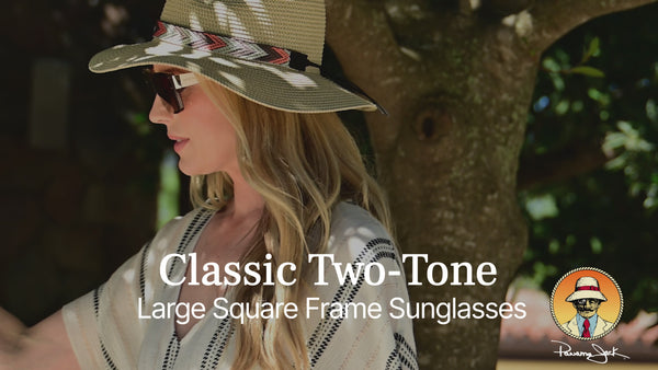 Panama Jack Classic Two-Tone Large Square Frame Sunglasses