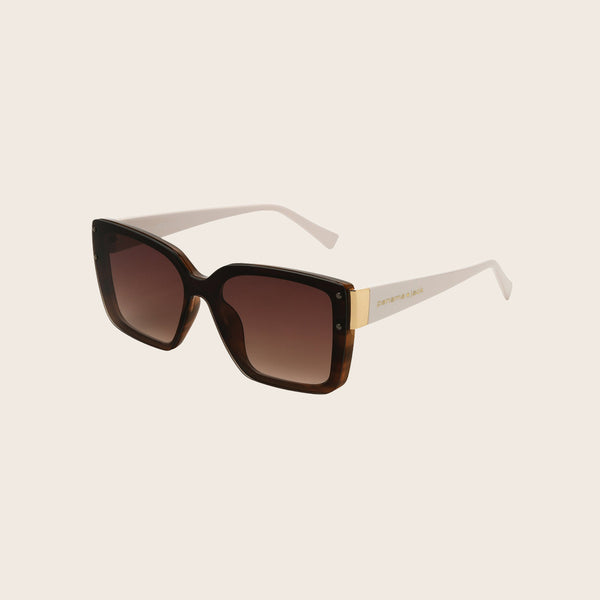 panama jack Classic Two-Tone Large Square Frame Sunglasses