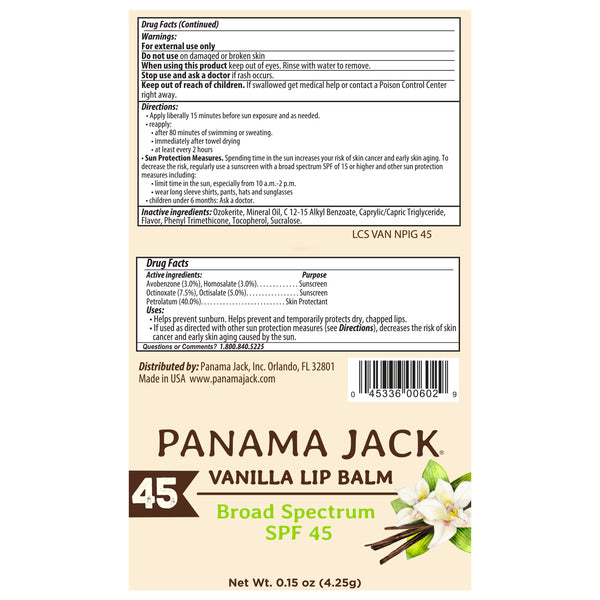Panama Jack Dual Pack - Dreamsicle & Vanilla Lip Balm SPF 45