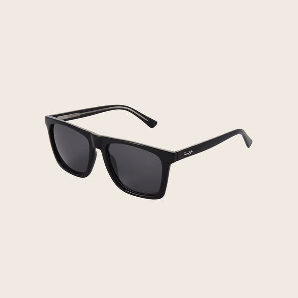 Panama Jack Dunes | Premium Polarized Shiny Black Square Sunglasses