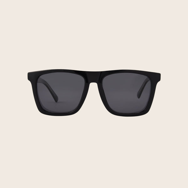 Panama Jack Dunes | Premium Polarized Shiny Black Square Sunglasses