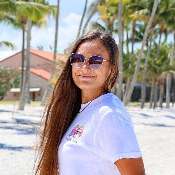 panama jack Fashion Rose Gold Metal Square Sunglasses