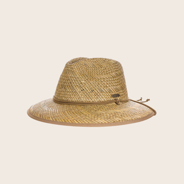 Panama Jack Floral Underbrim Deluxe Rush Straw Lifeguard Hat