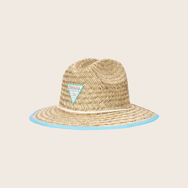 panama jack Kids Flamingo Underbrim Straw Lifeguard Sun Protection Hat