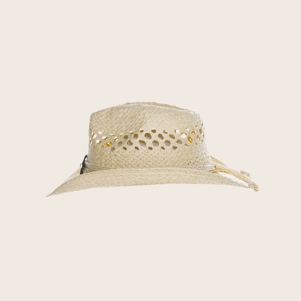 Panama Jack Kids Packable Handwoven Straw Western Sun Hat