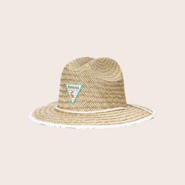 Panama Jack Kids Surfboard Underbrim Straw Lifeguard Hat