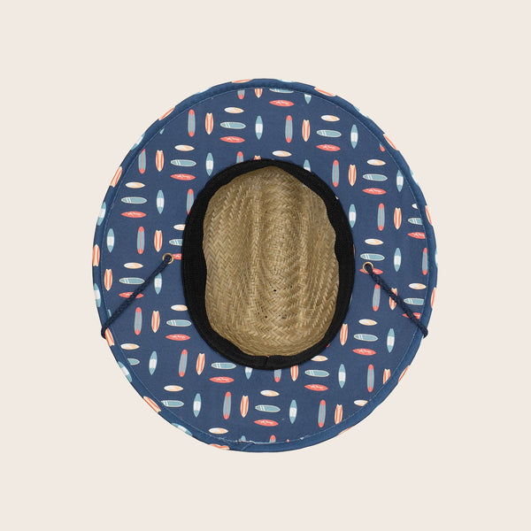 Panama Jack Kids Surfboard Underbrim Straw Lifeguard Hat