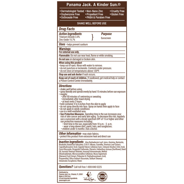 Panama Jack Mineral Sunscreen SPF 50 Continuous Spray