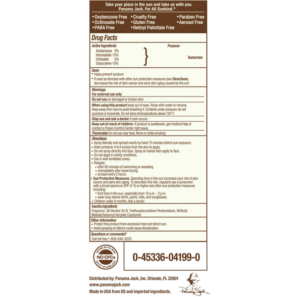 Panama Jack Continuous Spray Sunscreen SPF 100