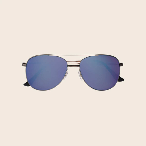 Panama Jack Matte Gunmetal Aviator Sunglasses