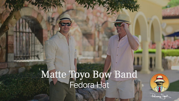 Panama Jack Matte Toyo Bow Band Fedora Hat