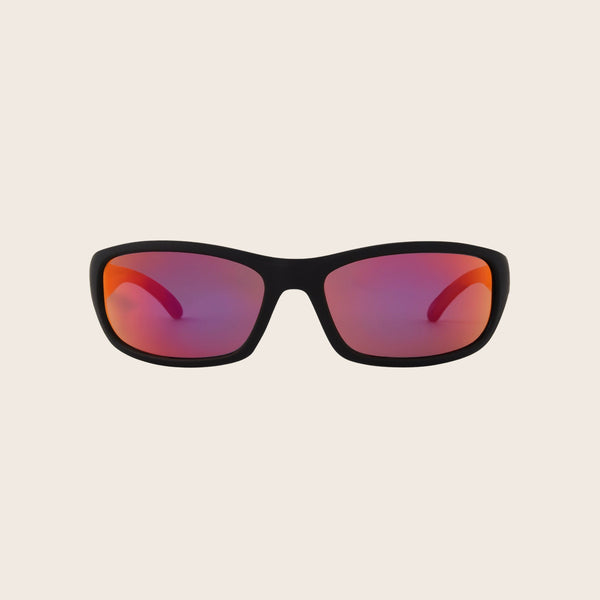 Panama Jack Polarized Red Mirror Wrap Sunglasses