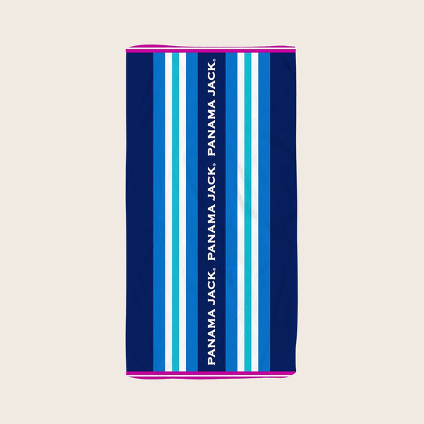 panama jack Sport Stripe Logo Beach Towel