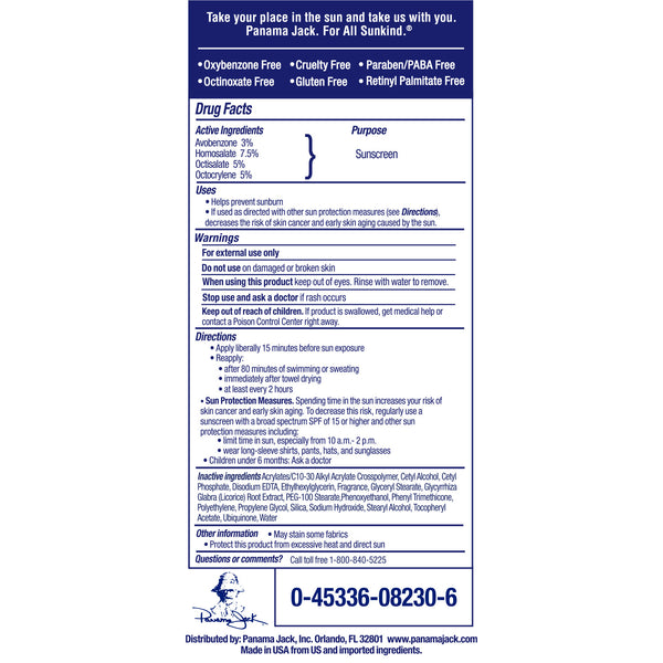 Panama Jack Sport Sunscreen Lotion SPF 30