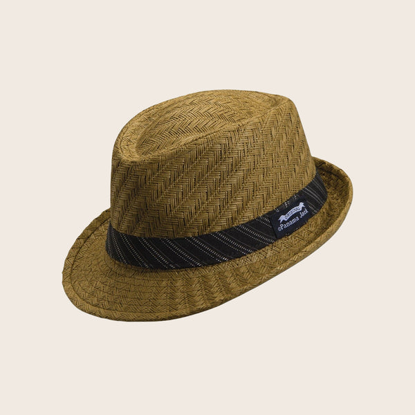 Panama Jack Striped Band Fedora Hat