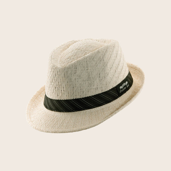 Panama Jack Striped Band Fedora Hat