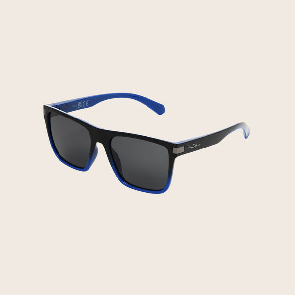 Panama Jack Polarized Black & Blue Square Smoke Sunglasses
