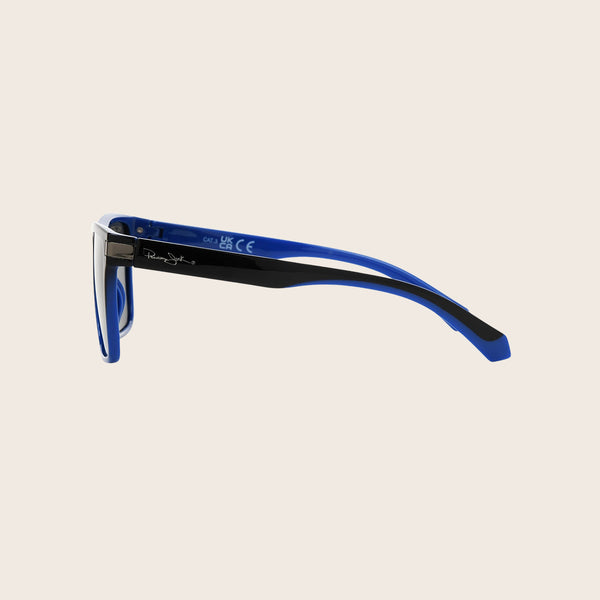 Panama Jack Polarized Black & Blue Square Smoke Sunglasses