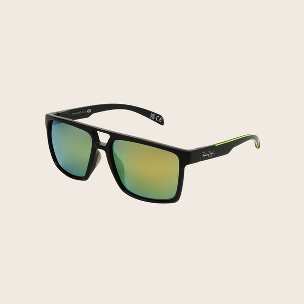 panama jack Polarized Classic Matte Black Colored Mirror Sunglasses