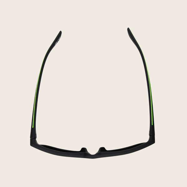 Panama Jack Polarized Classic Matte Black & Green Trim Sunglasses