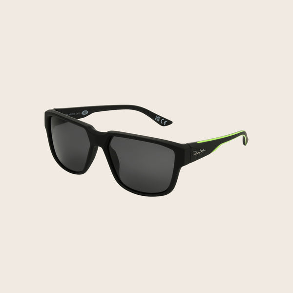 panama jack Polarized Classic Matte Black & Green Trim Sunglasses