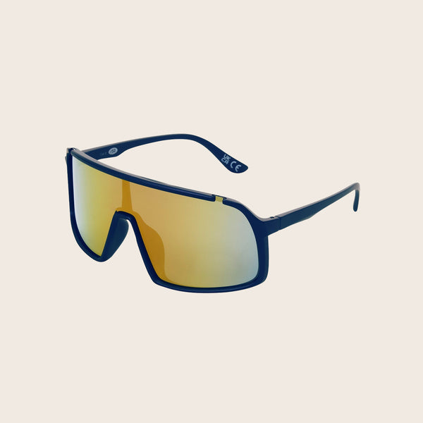 Panama Jack Polarized Digital Blue Shield Wrap Yellow Mirror Sunglasses