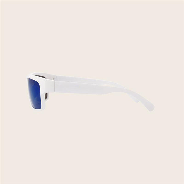 Panama Jack Polarized White Rectangle Sunglasses W/ Navy Cord