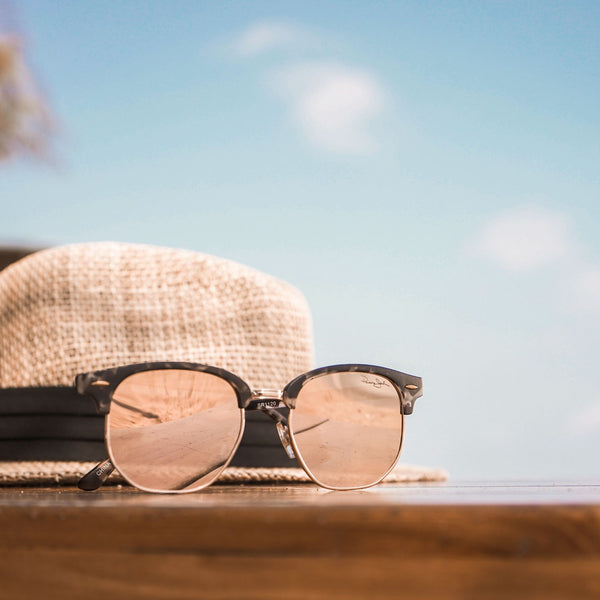 Panama Jack Premium Polarized Gold Mirror Club Sunglasses