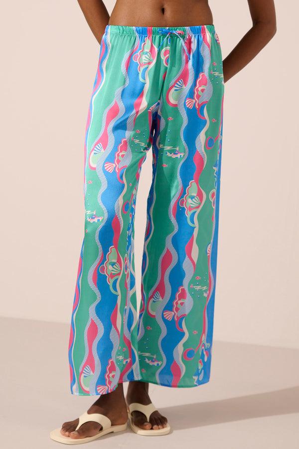 Paolita Underwater Dreamer Pigalle Silk Trousers
