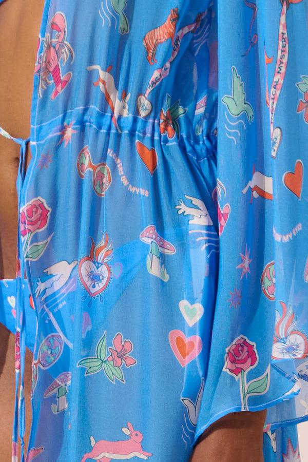 Paolita White Rabbit Silk Marisa Kimono