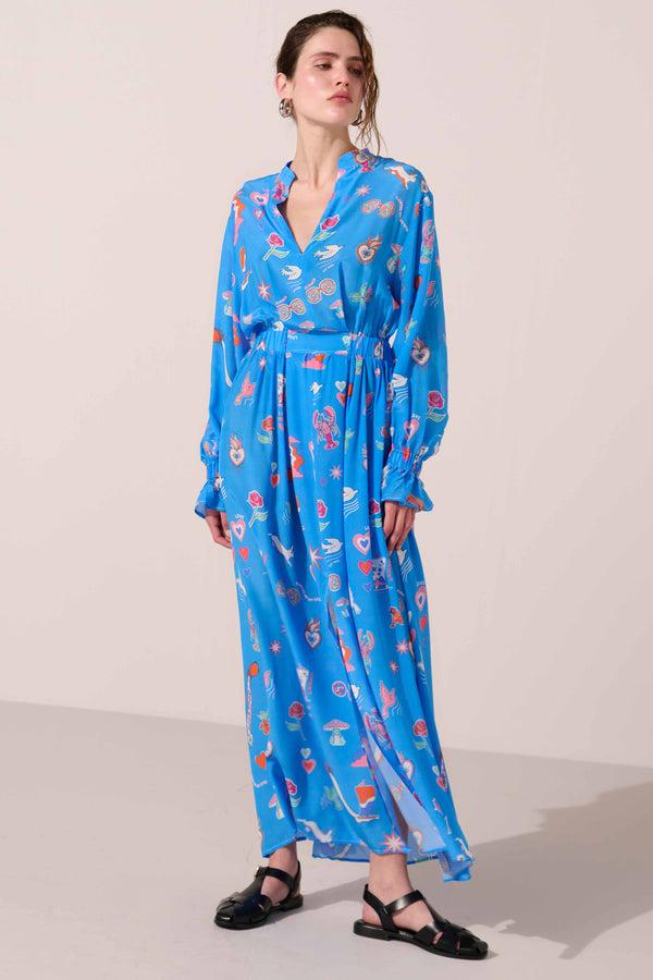 Paolita White Rabbit Silk Mary Jane Dress