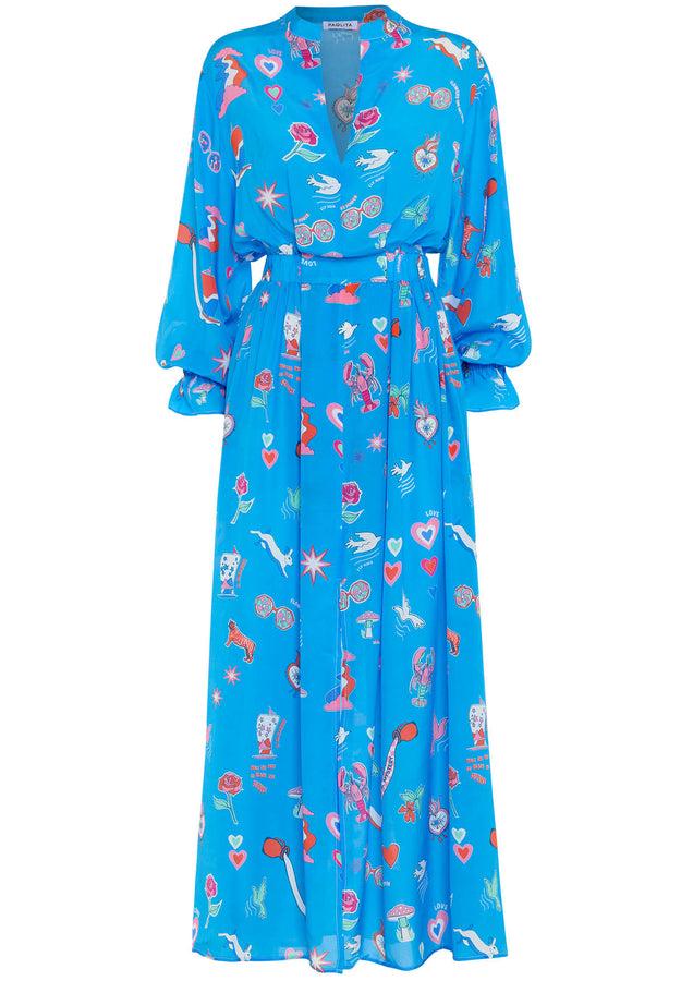 paolita White Rabbit Silk Mary Jane Dress