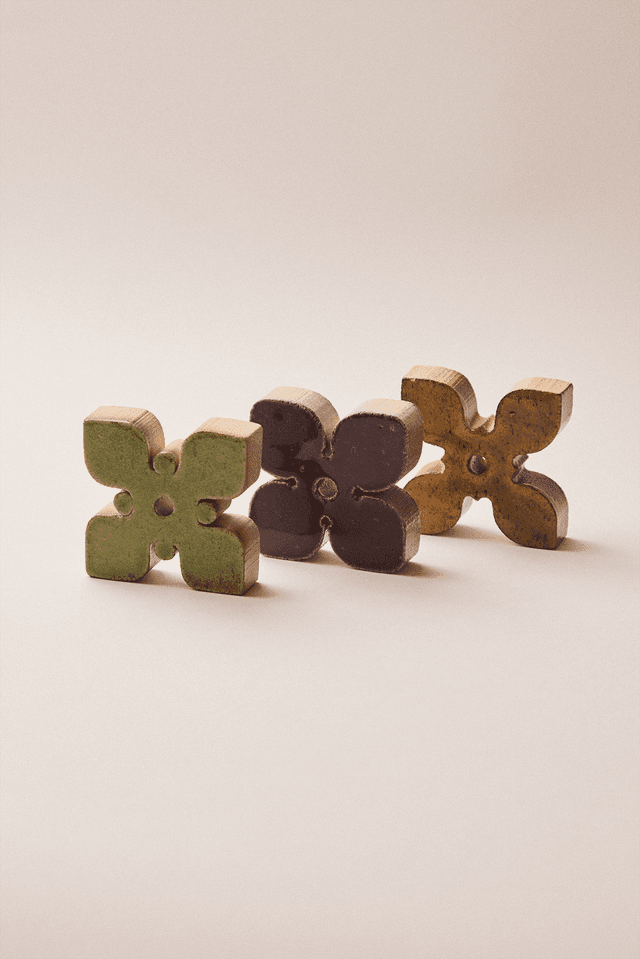 Paper Collective Ceramic Wall Flowers - Colourful Glaze