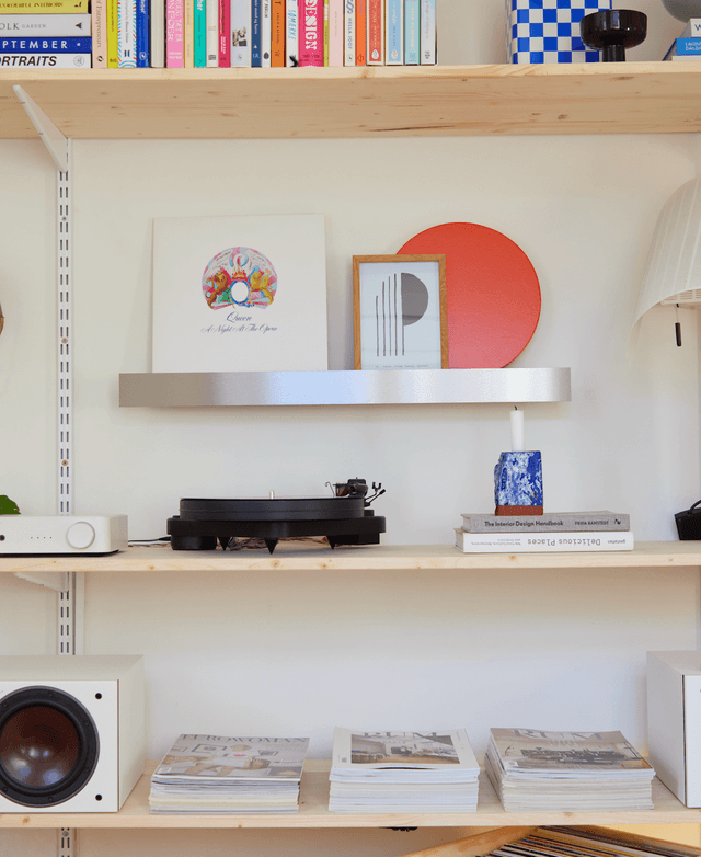 Paper Collective Floating Gallery Shelf - Brushed Steel / Oak